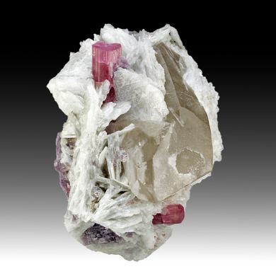 Elbaite with Quartz, Albite