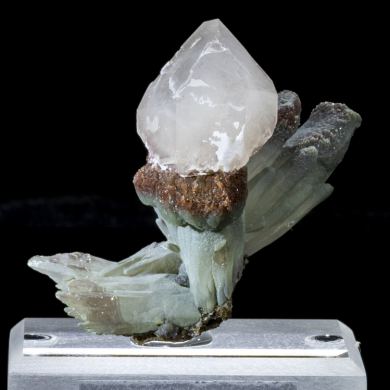 Scepter Quartz on Prase Quartz