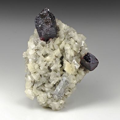 Cinnabar with Dolomite, Quartz (repaired)