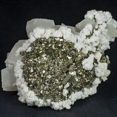 Pyrite with Calcite