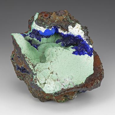 Azurite with Malachite