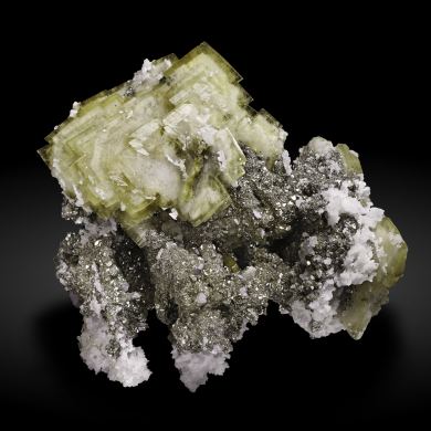 Baryte with Pyrite and Quartz