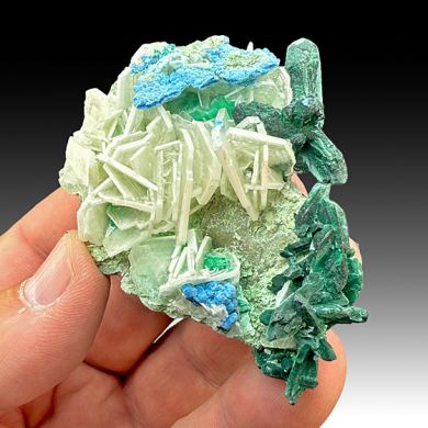 Barite with Plancheite, Malachite after Azurite (1860)