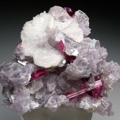 Tourmaline on Lepidolite