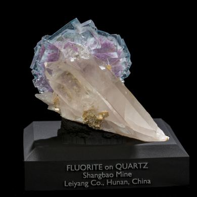 Fluorite on Quartz from China