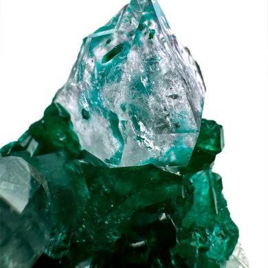 Dioptase, quartz