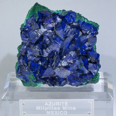 Azurite with Malachite