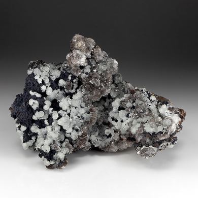 Calcite with Hemimorphite, Goethite