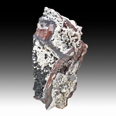 Aragonite with Quartz, Hematite