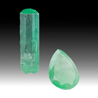 Beryl (rough and cut)