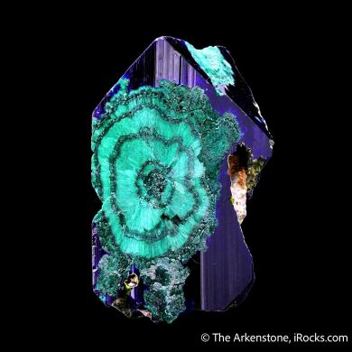 Malachite partially replaced by Azurite