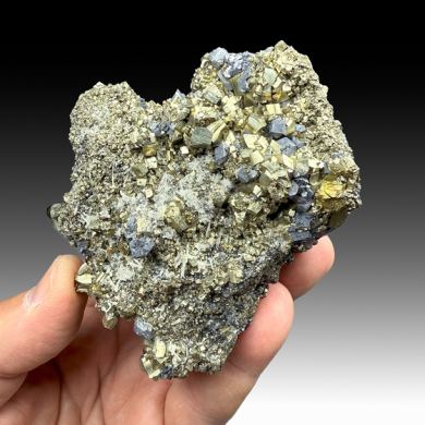 Pyrite with Galena, Quartz