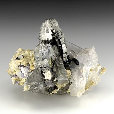 Arsenopyrite with Quartz, Muscovite, Fluorite