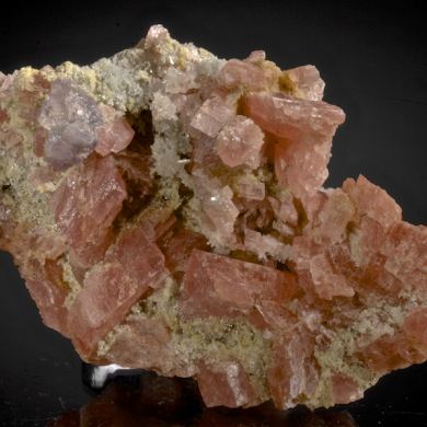 Rhodochrosite with Fluorite and Quartz