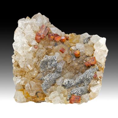 Vanadinite with Quartz