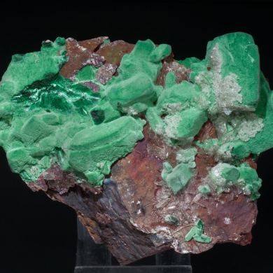 Malachite after Azurite with Baryte