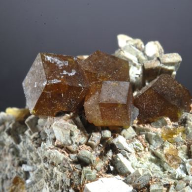Andradite with Actinolite (Uralite) 