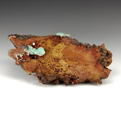 Smithsonite on Goethite after Gypsum