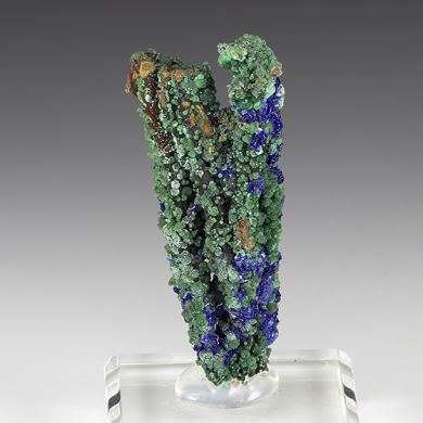 Azurite with Malachite on Goethite after Gypsum