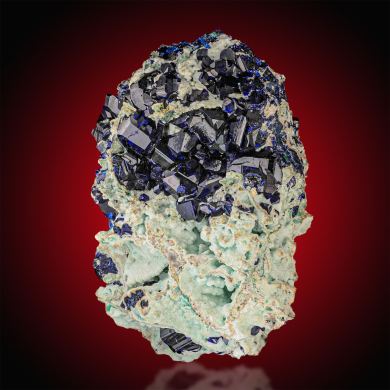 Azurite   on Smithsonite Cast