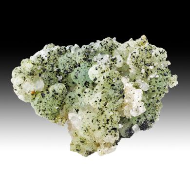 Babingtonite with Prehnite, Quartz