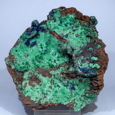 Azurite with Malachite