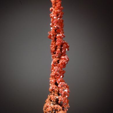 Vanadinite -on stalactitic Goethite/ Hollandite
