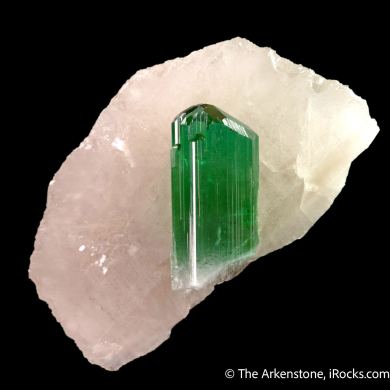 Liddicoatite Tourmaline on Quartz