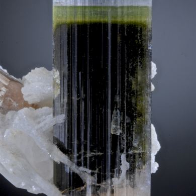 Elbaite - multi-color - on Cleavelandite