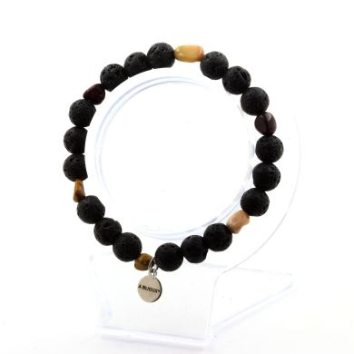 Mookaite from Australia + Lava 8 mm beads Bracelet.