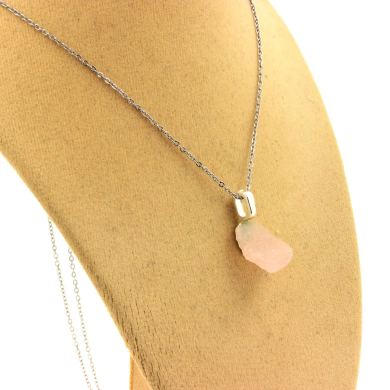 Raw Morganite Necklace. 9.0 ct.