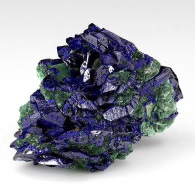 Azurite with Malachite
