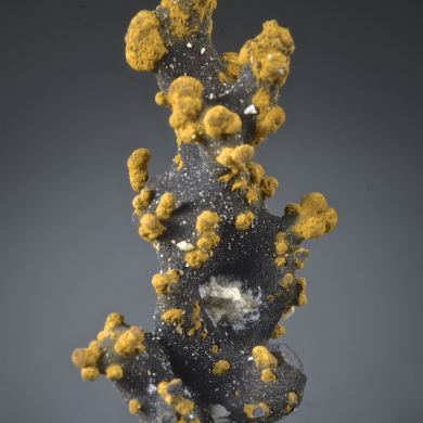 Romanechite on Goethite