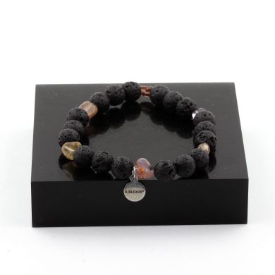 Auralite from Canada + Lava Bracelet 8 mm Beads.