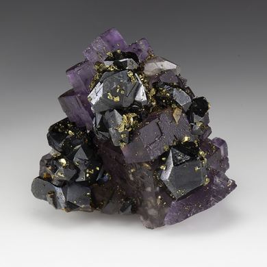 Sphalerite with Fluorite, Chalcopyrite, Calcite