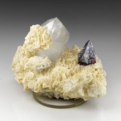 Cinnabar with Quartz, Dolomite