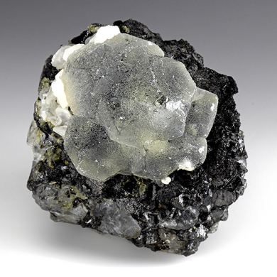 Fluorite with Magnetite, Calcite