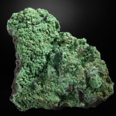 Olivenite (Zn-rich) with Malachite, Mottramite on Cuprite