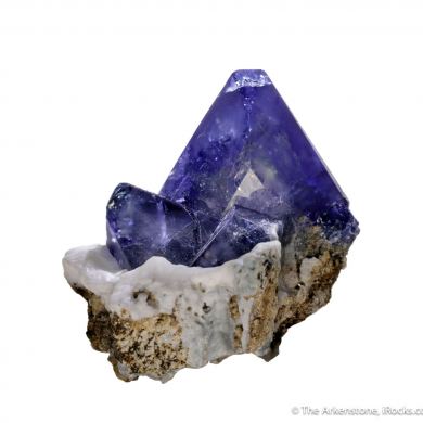 Benitoite on Natrolite