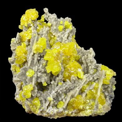 Sulphur, calcite