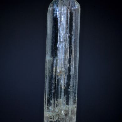 Beryl variety Aquamarine with internal open tubes