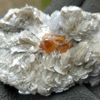Scheelite on Muscovite