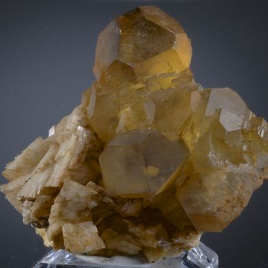 Fluorite - cubo-octahedral crystals on Dolomite