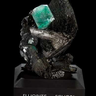 Fluorite on Schorl from Namibia