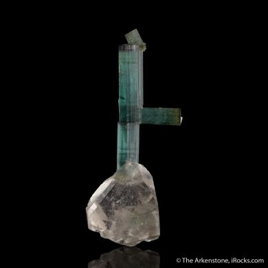 Indicolite Tourmaline on Quartz