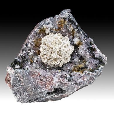 Barite with Quartz, Hematite