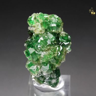 gem GARNET var. GROSSULAR with GREEN CHROMIAN PHANTOMS