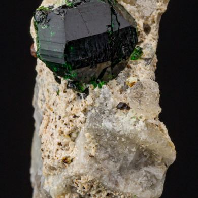 Chrome Tourmaline on Calcite