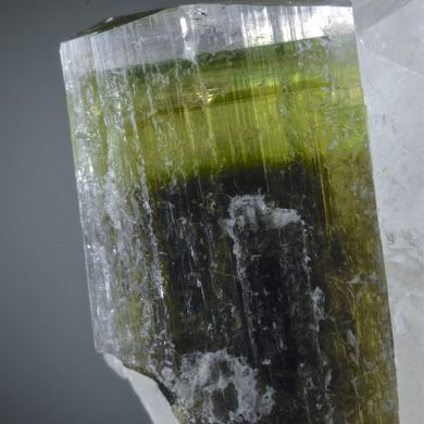 Elbaite - multi-color Tourmaline on Quartz