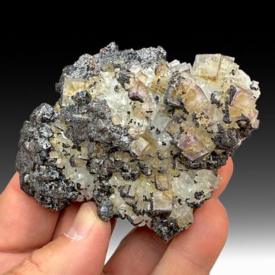 Fluorite with Sphalerite, Chalcopyrite, Ankerite, Quartz
